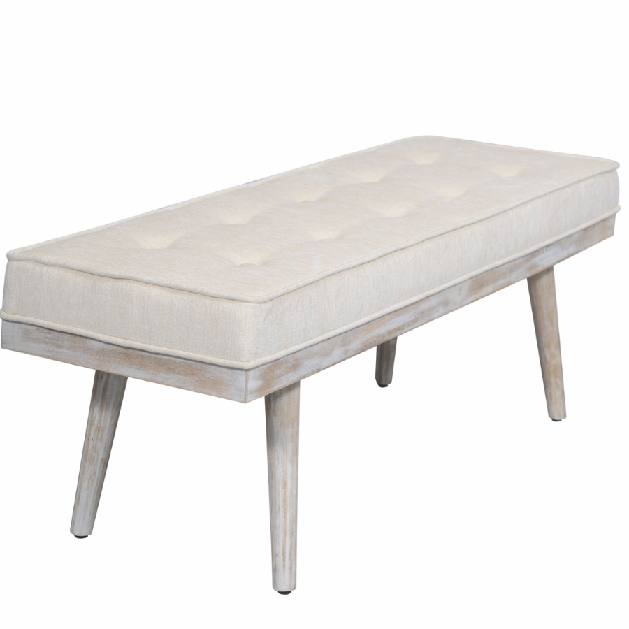 Capella Beige Upholstered Cushioned Dining Bench Seat - 120 Cm - Fab Habitat , Benches, 