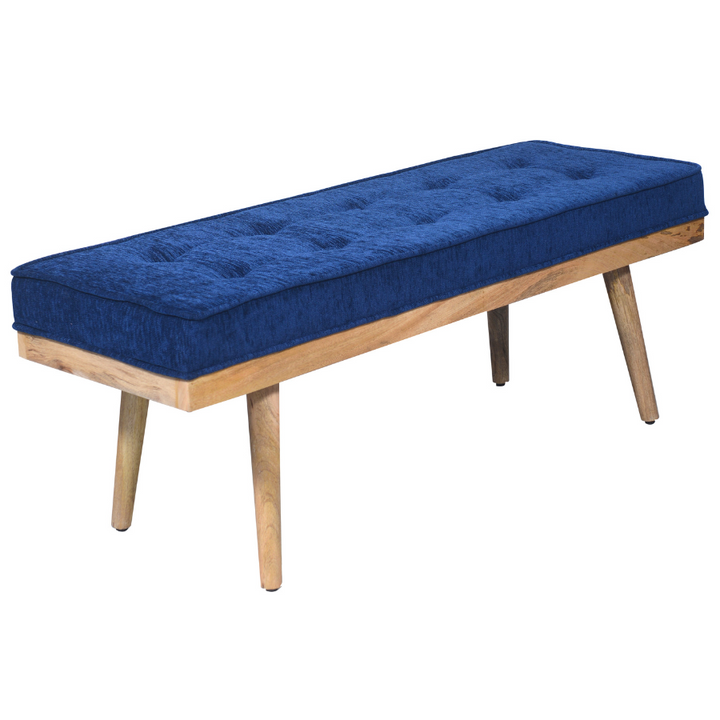 Capella Indigo Blue Upholstered Entryway Bench Seat - 120 Cm - Fab Habitat , Benches, [product_size],