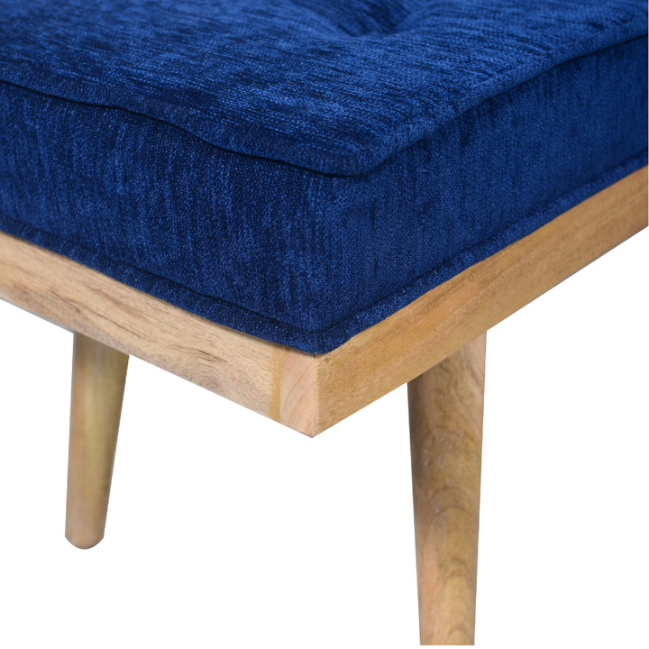 Capella Indigo Blue Upholstered Entryway Bench Seat - 120 Cm - Fab Habitat , Benches, [product_size],