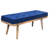 Capella Indigo Blue Upholstered Entryway Bench Seat - 120 Cm - Fab Habitat , Benches, 