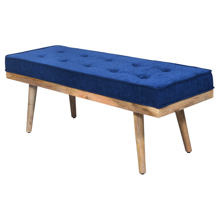 Capella Indigo Blue Upholstered Entryway Bench Seat - 120 Cm - Fab Habitat , Benches, [product_size],