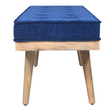 Capella Indigo Blue Upholstered Entryway Bench Seat - 120 Cm - Fab Habitat , Benches, 