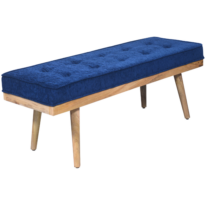 Capella Indigo Blue Upholstered Entryway Bench Seat - 120 Cm - Fab Habitat , Benches, [product_size],