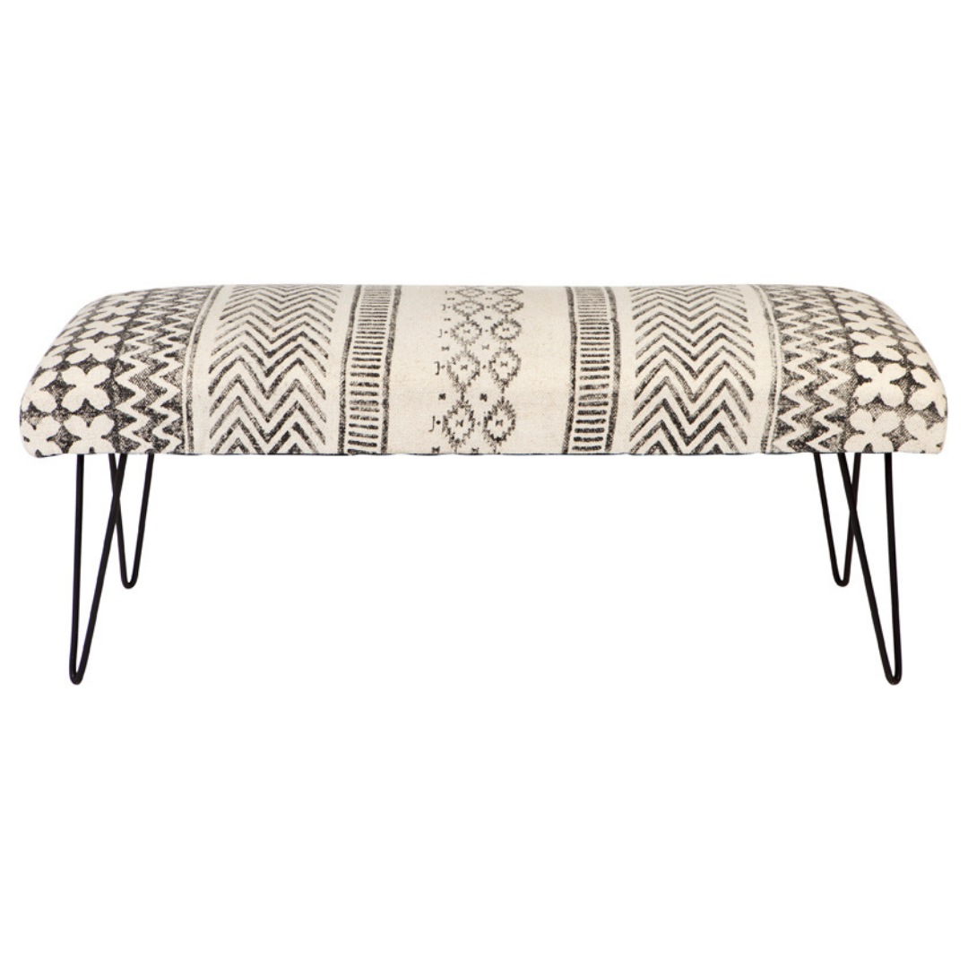 Carina Upholstered Entryway Bench With Hair Pin Legs - 120 Cm - Fab Habitat , Benches, 