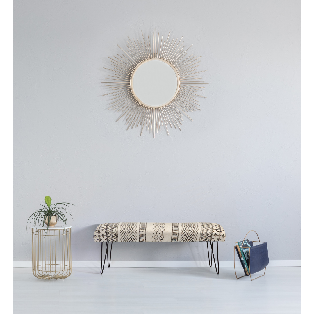 Carina Upholstered Entryway Bench With Hair Pin Legs - 120 Cm - Fab Habitat , Benches, 