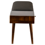 Castor Charcoal Fabric & Wood Seating Entryway Bench with Drawer - 100 cm - Fab Habitat , Benches, 