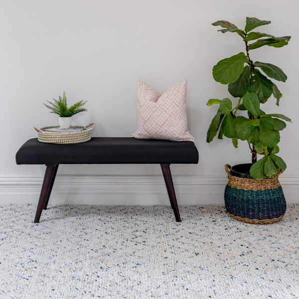 Celeste 2 Seater Charcoal Black Upholstered Bench Seat - 117cm - Fab Habitat , Benches, 