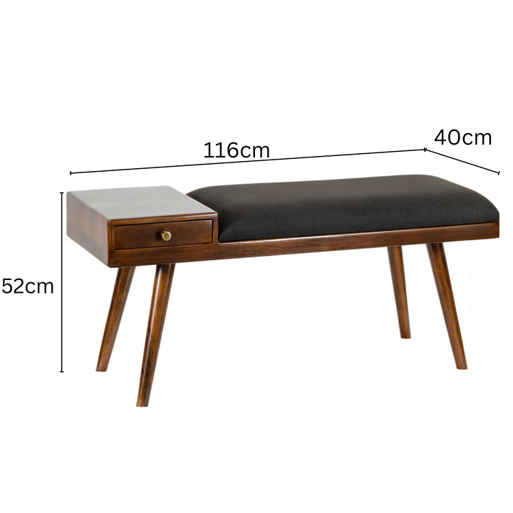 Castor Charcoal Ottoman – Upholstered with Storage Option – Buy Online in Australia