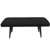 Celeste 2 Seater Charcoal Black Upholstered Bench Seat - 117cm - Fab Habitat , Benches, 