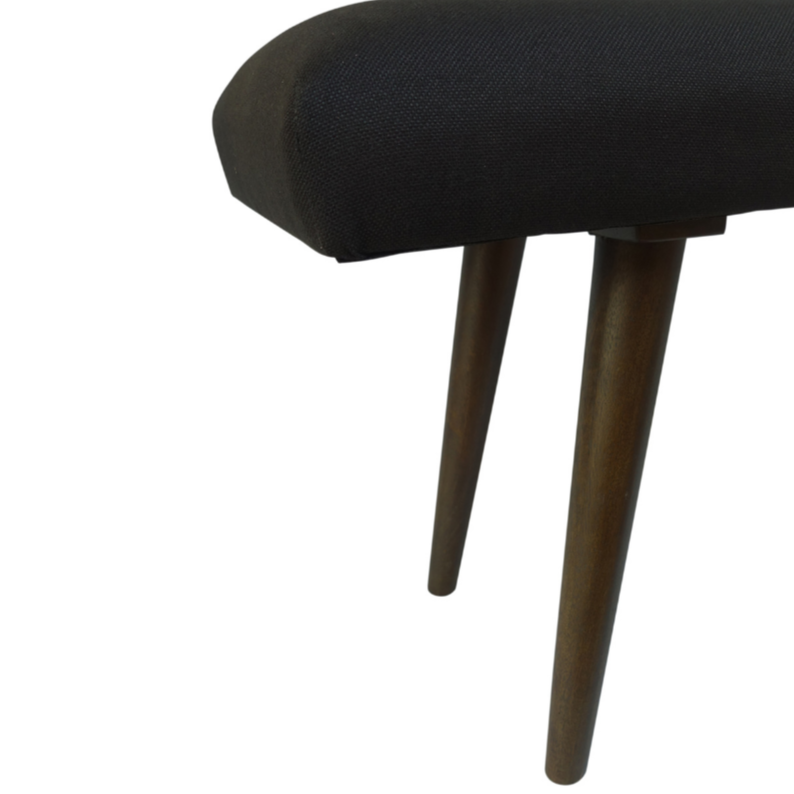 Celeste 2 Seater Charcoal Black Upholstered Bench Seat - 117cm - Fab Habitat , Benches, 