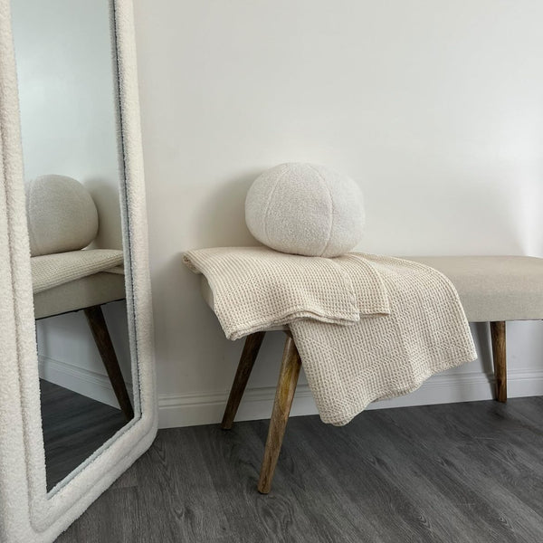 Celeste Beige Cushioned Bedroom Bench - 117 Cm - Fab Habitat , Benches, 