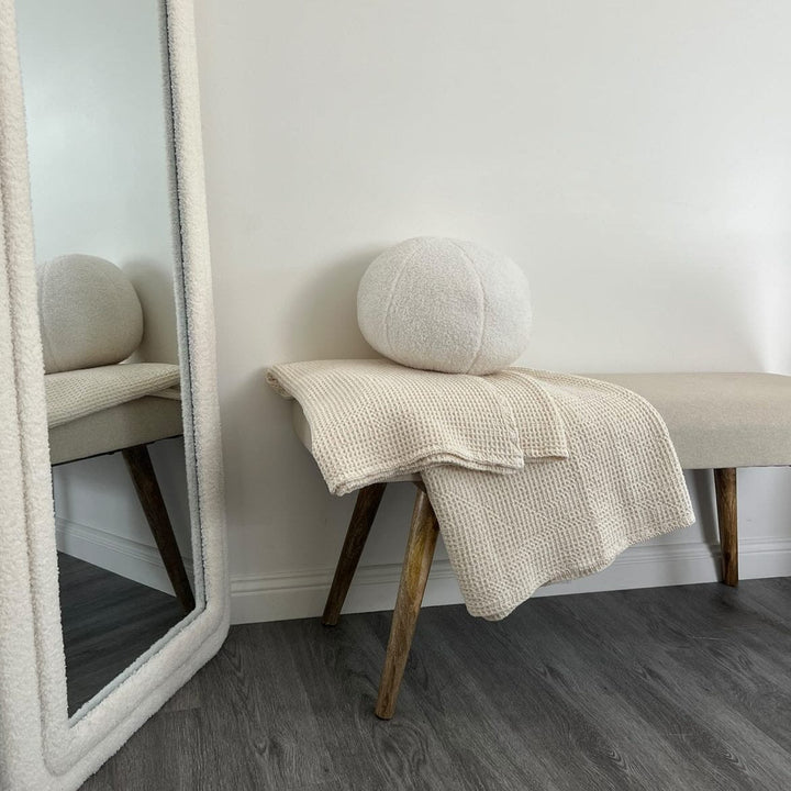 Celeste Beige Cushioned Bedroom Bench - 117 Cm - Fab Habitat , Benches, 