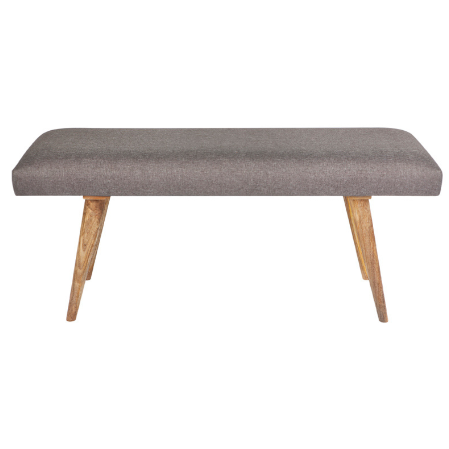 Celeste Grey Upholstered Indoor Seating Bench - 117 Cm - Fab Habitat , Benches, 