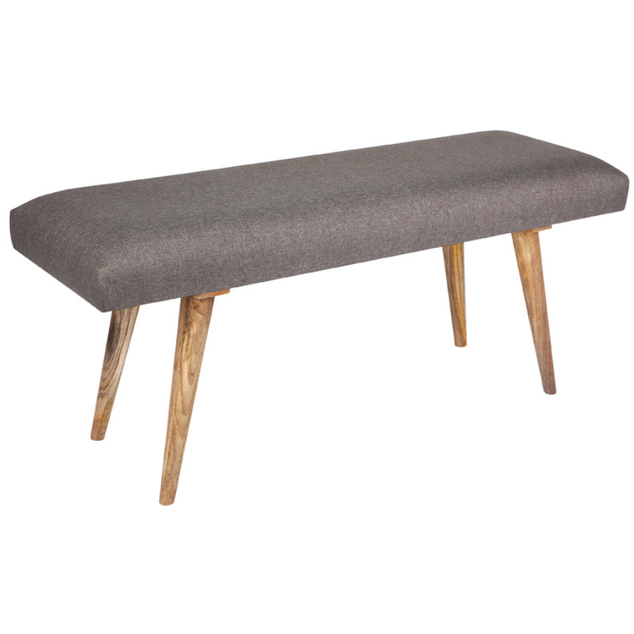 Celeste Grey Upholstered Indoor Seating Bench - 117 Cm - Fab Habitat , Benches, 