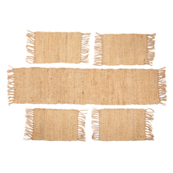 Set Of 4 Chandan Modern 30x35 cm Jute Rectangle Placemats - Fab Habitat , Placemats, 