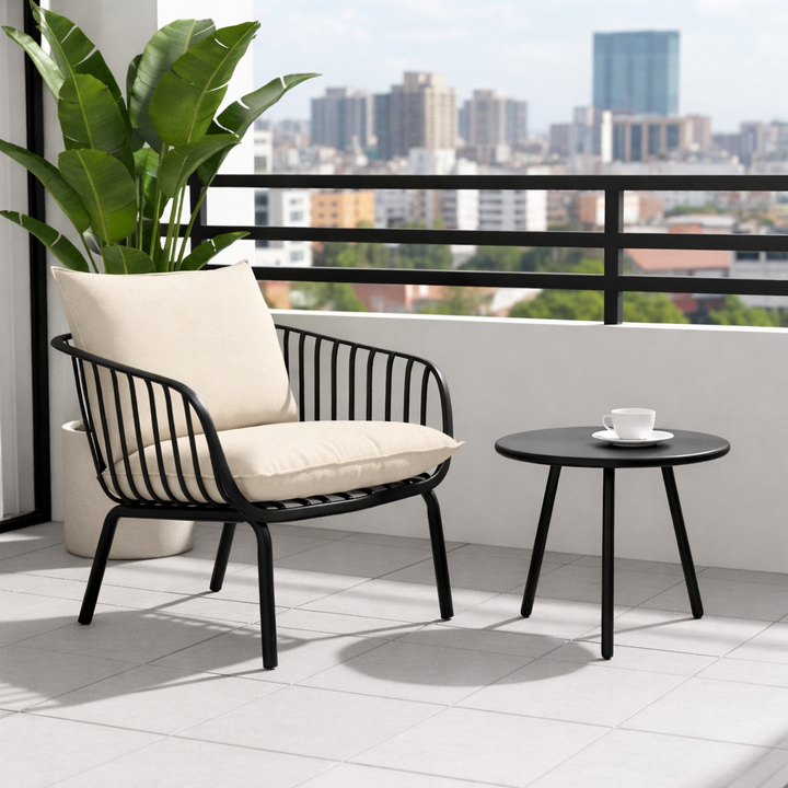 Owen Black Metal Round Coffee Table