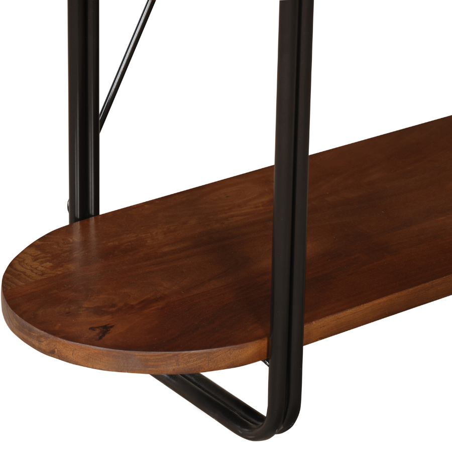 Chitra Wooden & Metal Industrial 5 Tier Ladder Bookshelf or Bookcase - Fab Habitat , Bookshelves, 