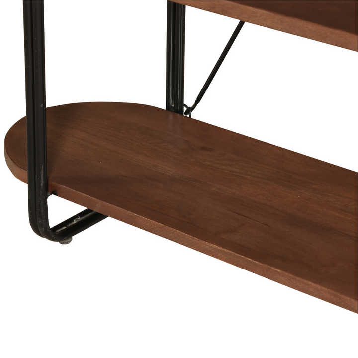 Chitra Wooden & Metal Industrial 5 Tier Ladder Bookshelf or Bookcase - Fab Habitat , Bookshelves, [product_size],