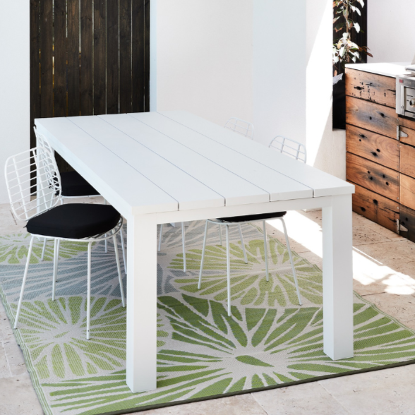 Citrus Lily Green Botanical Reversible Outdoor Large Rug - Fab Habitat , Recycled Plastic Rugs & Mats, 