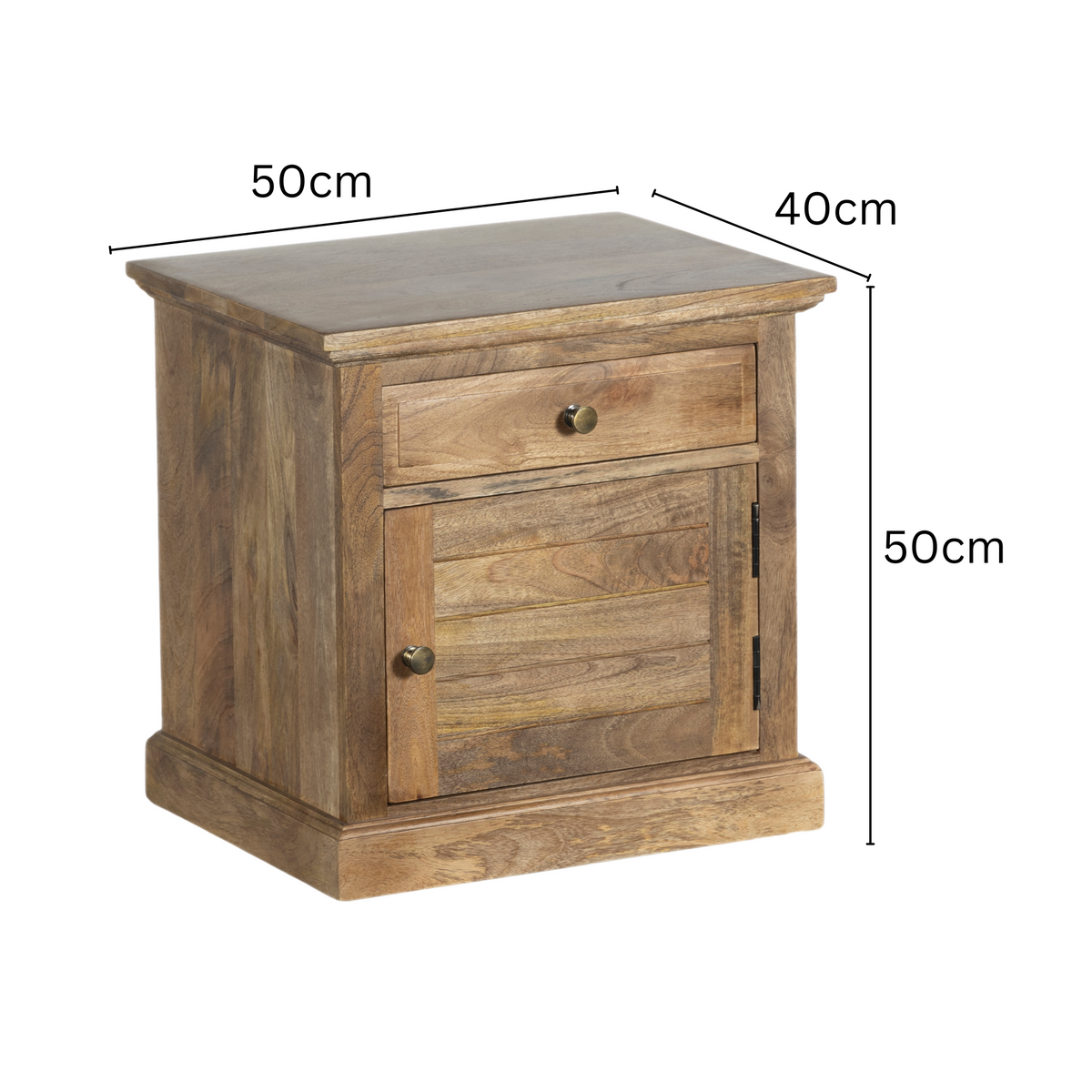 Studio shot of Clovelly bedside table – wood and rattan – 50x40x55 cm – buy online in Australia