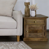 Clovelly rattan and wood side table – 50x40x55 cm bedside or end table – buy side tables online in Australia