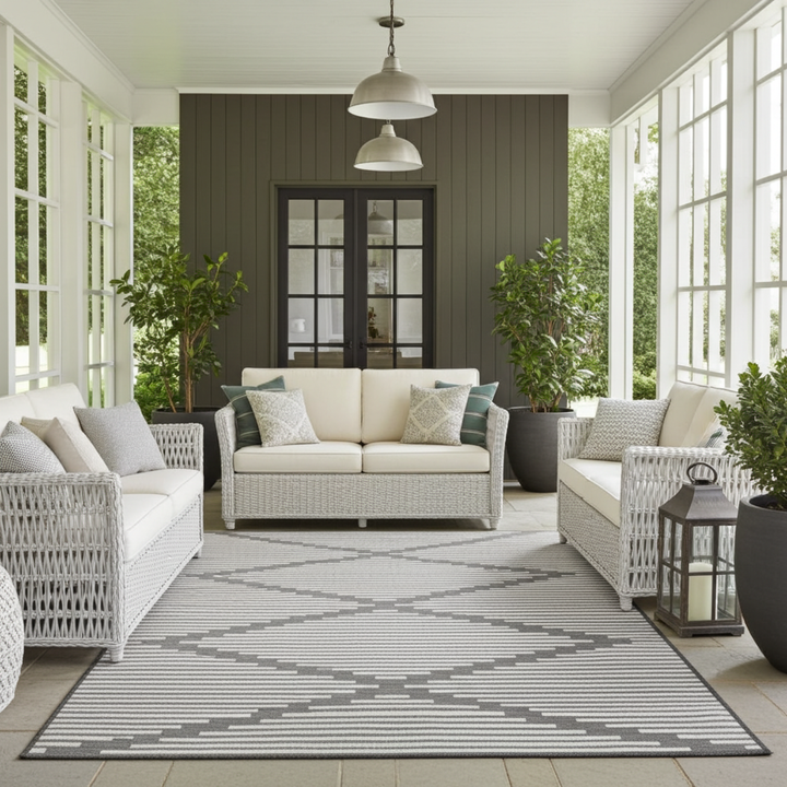 Colut Grey Indoor Outdoor Large Rug