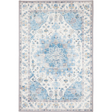 Conrad Blue Traditional Distressed Non Slip Area Rug - Fab Habitat , Non Slip Rugs, 
