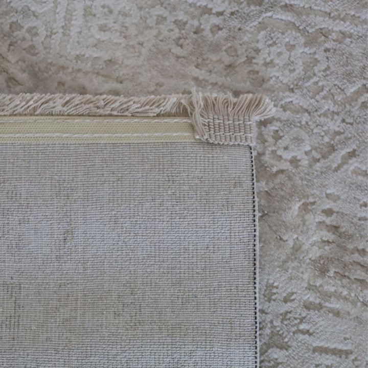 Corner of Corin Beige area rug – soft edge finish and durable fabric – 150x210 cm – buy online in Australia