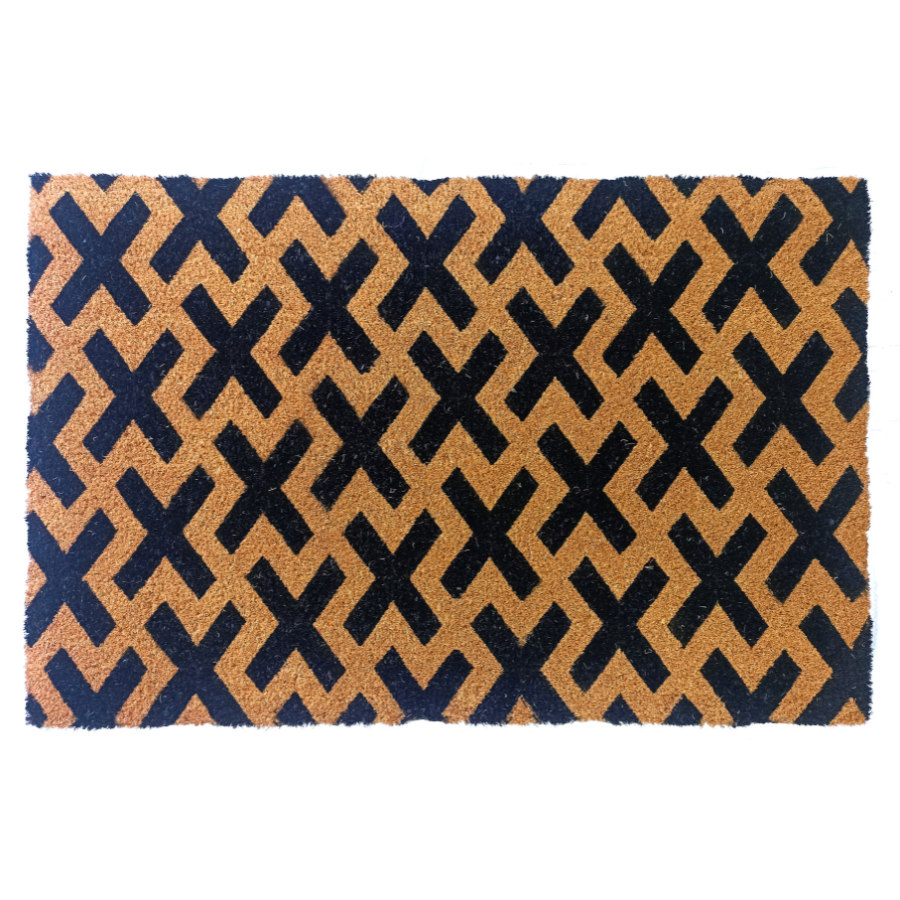 Cross PVC Backed Coir Doormat - Fab Habitat , Doormats,
