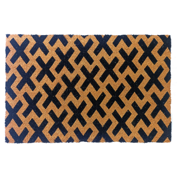 Cross PVC Backed Coir Doormat - Fab Habitat , Doormats,