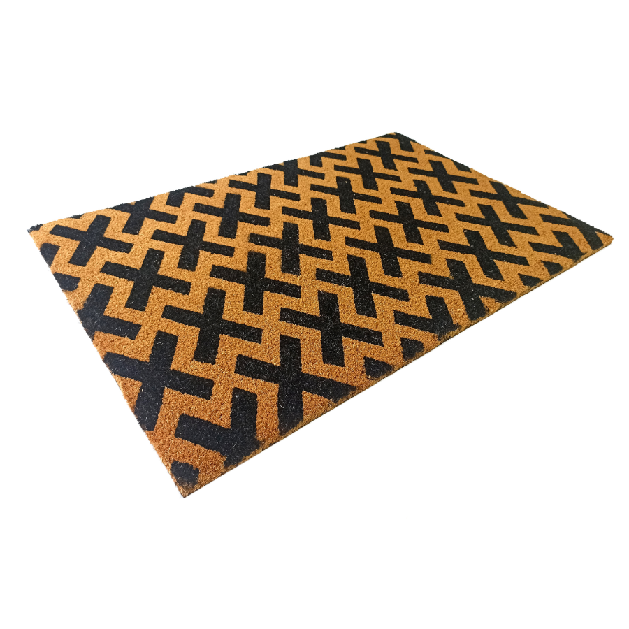 Cross PVC Backed Coir Doormat - Fab Habitat , Doormats,