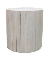 Musca Wooden White Finish Side Table - Fab Habitat