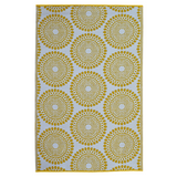Daisies Yellow Recycled Plastic Outdoor Rug - Fab Habitat , Recycled Plastic Rugs & Mats, 