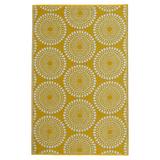 Daisies Yellow Recycled Plastic Large Outdoor Rug - Fab Habitat , Recycled Plastic Rugs & Mats, 