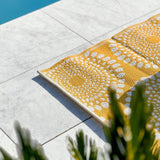 Daisies Yellow Recycled Plastic Large Outdoor Rug - Fab Habitat , Recycled Plastic Rugs & Mats, 
