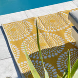 Daisies Yellow Recycled Plastic Outdoor Rug - Fab Habitat , Recycled Plastic Rugs & Mats, 