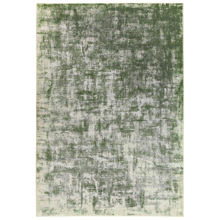 Denau Green Distressed Machine Washable Large Rug