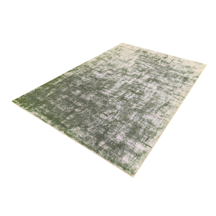 Denau Green Distressed Machine Washable Large Rug