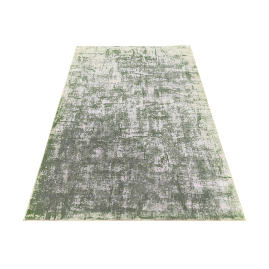 Denau Green Distressed Machine Washable Large Rug