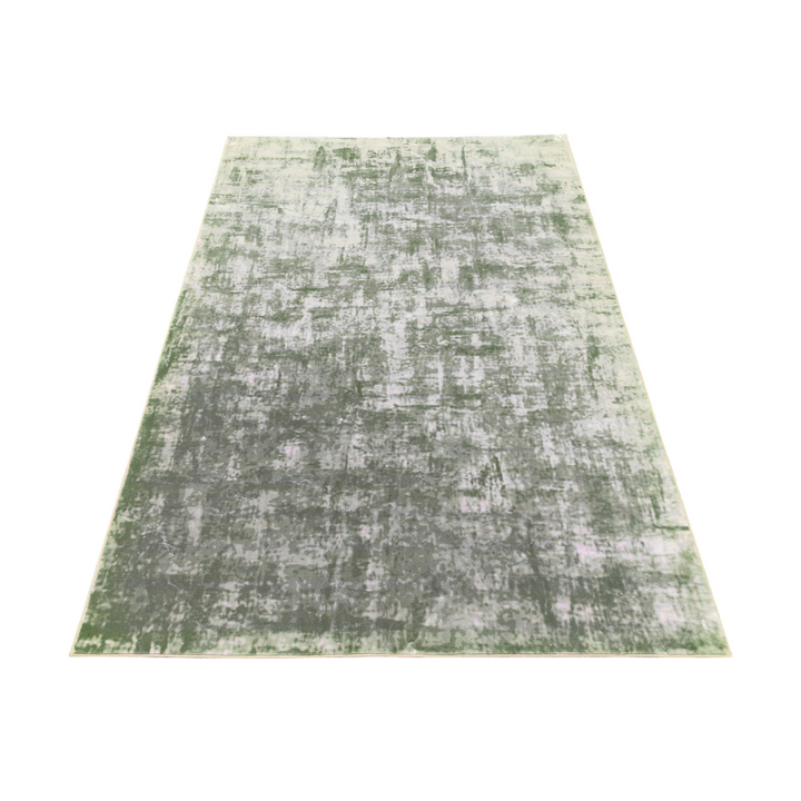 Denau Green Distressed Machine Washable Large Rug