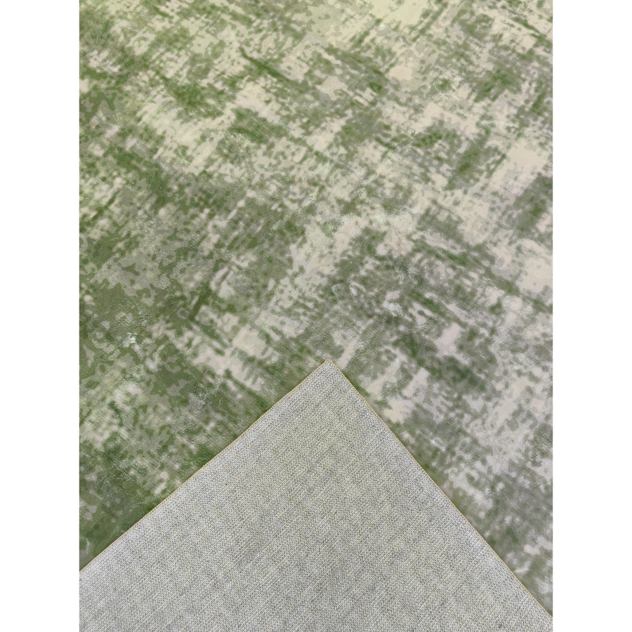 Denau Green Distressed Machine Washable Rug