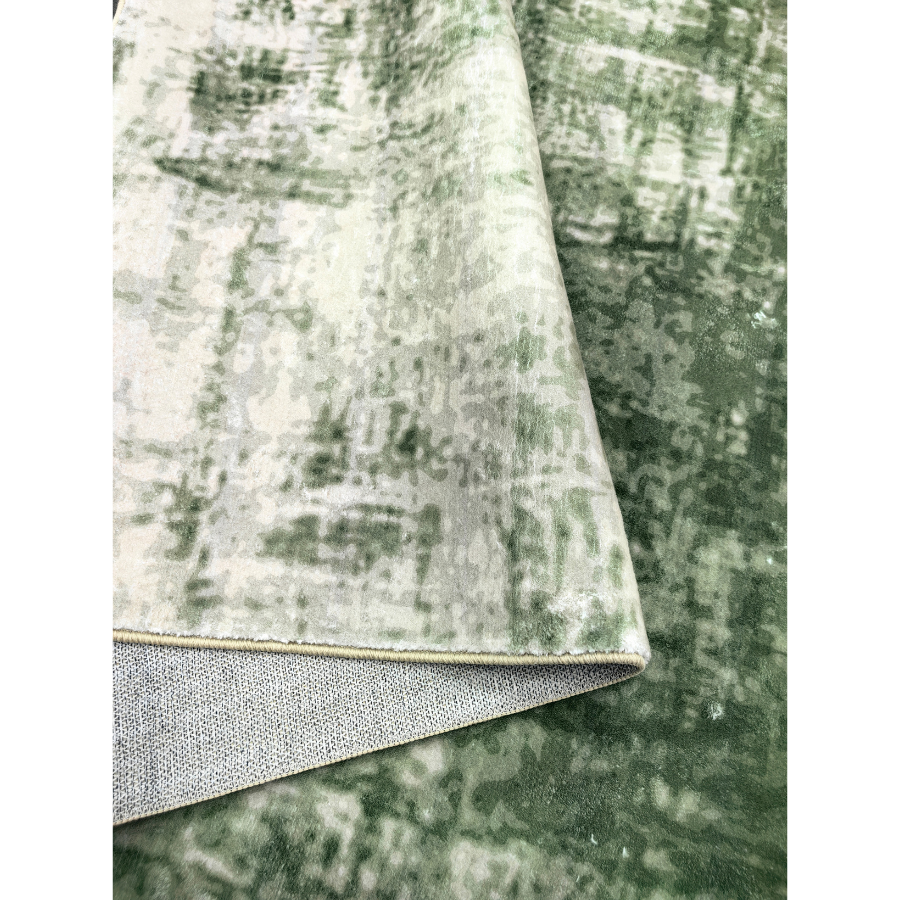 Denau Green Distressed Machine Washable Rug