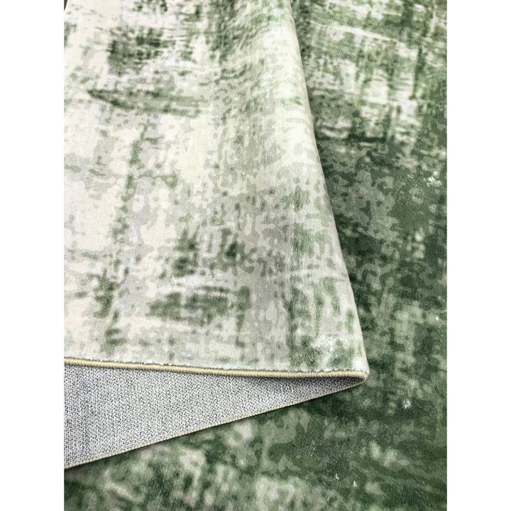 Denau Green Distressed Machine Washable Large Rug