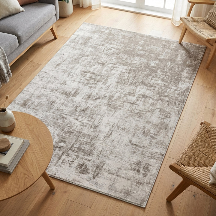 Denau Beige Distressed Machine Washable Rug