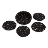 Set of 4 Deryn Black handmade 10 cm round jute coasters - Fab Habitat , Coasters, 