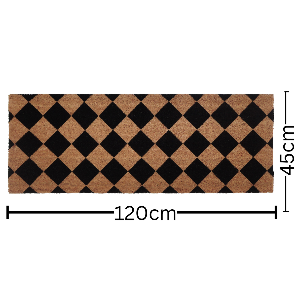 Diamond Black and White Mat 45x120 – Indoor Outdoor Rug – Buy Online in Australia