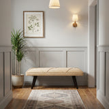 Diana Beige 2 Seater Upholstered Seating Entryway Bench - 120 cm