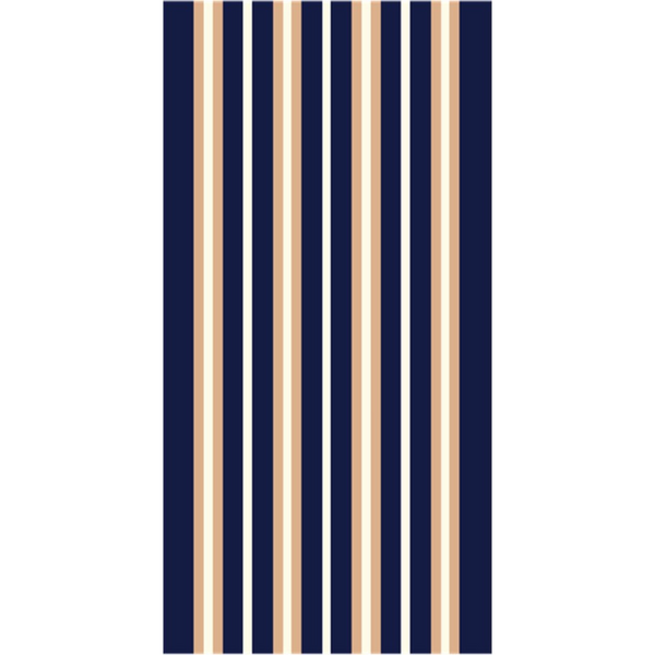 Dora Navy Beige and White Striped Polypropylene Kitchen Mat