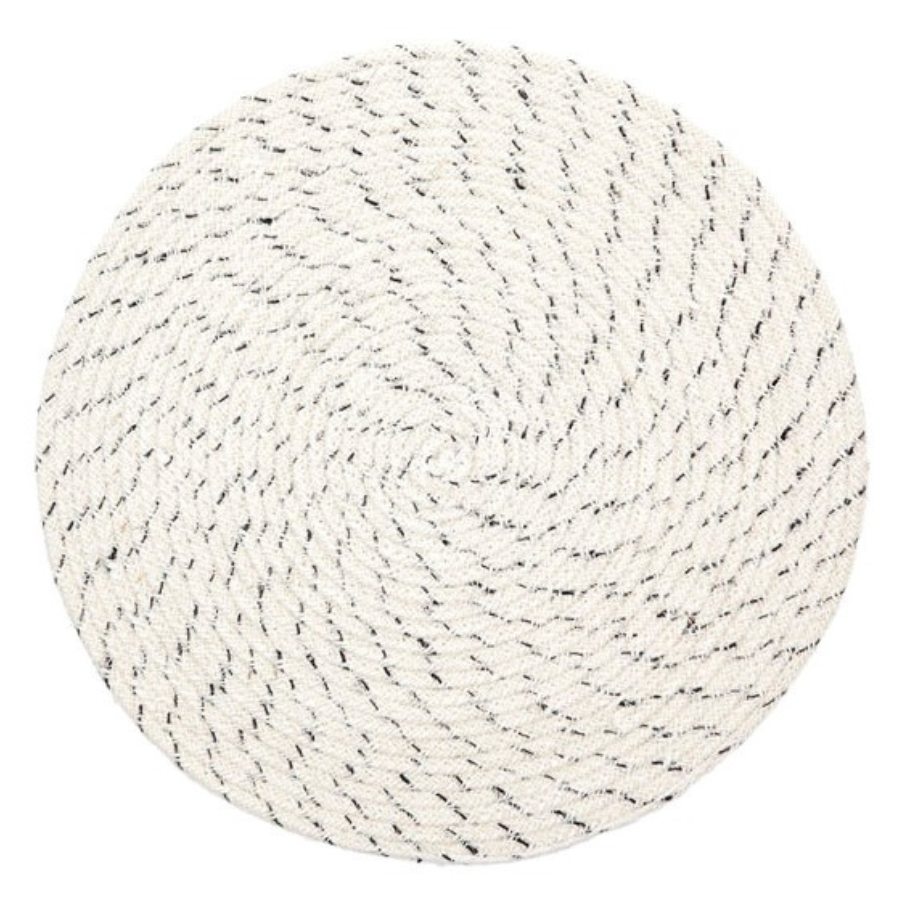 Set Of 4 Dove Ivory Braided 35 cm Jute Round Placemat - Fab Habitat , Placemats, 