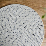 Set Of 4 Dove Ivory Braided 35 cm Jute Round Placemat - Fab Habitat , Placemats, 